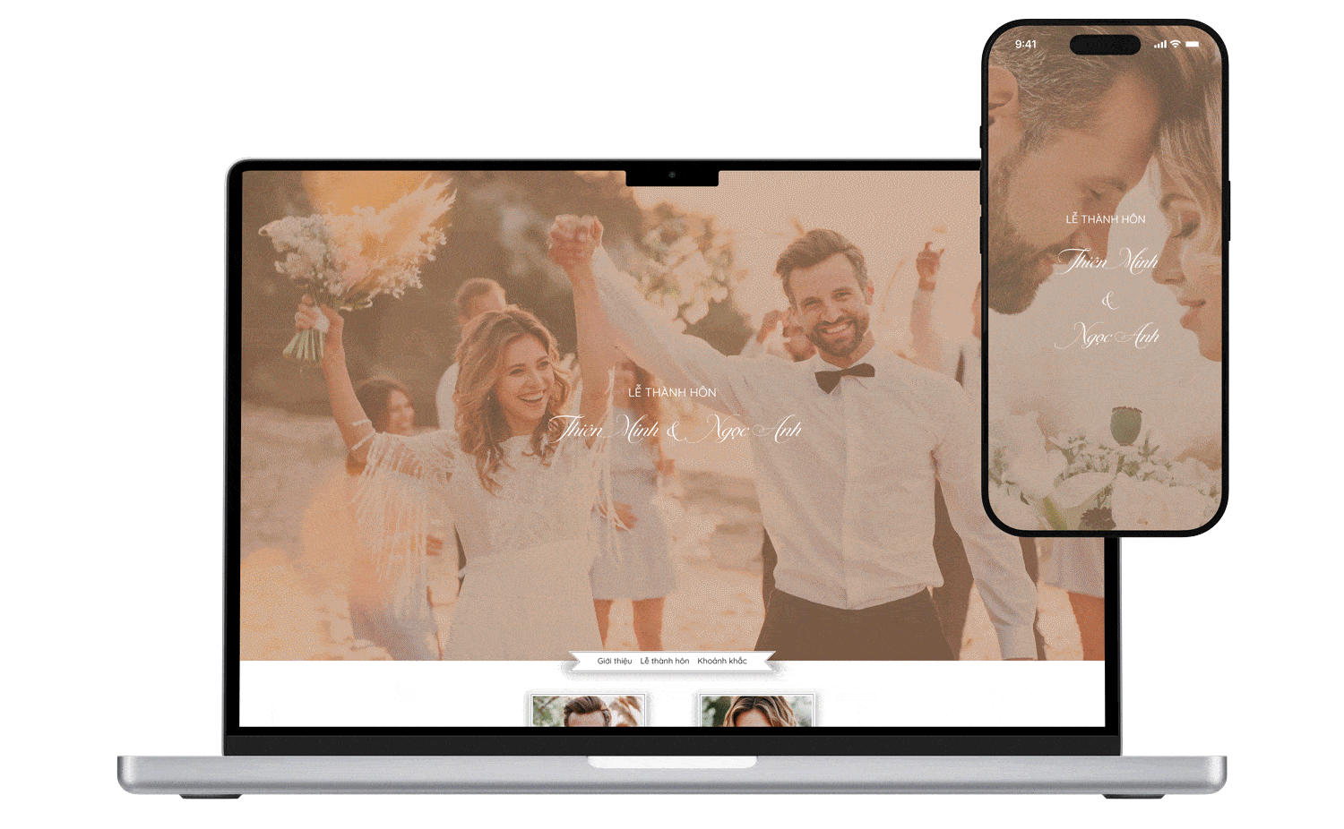 Wedding website on MacBook