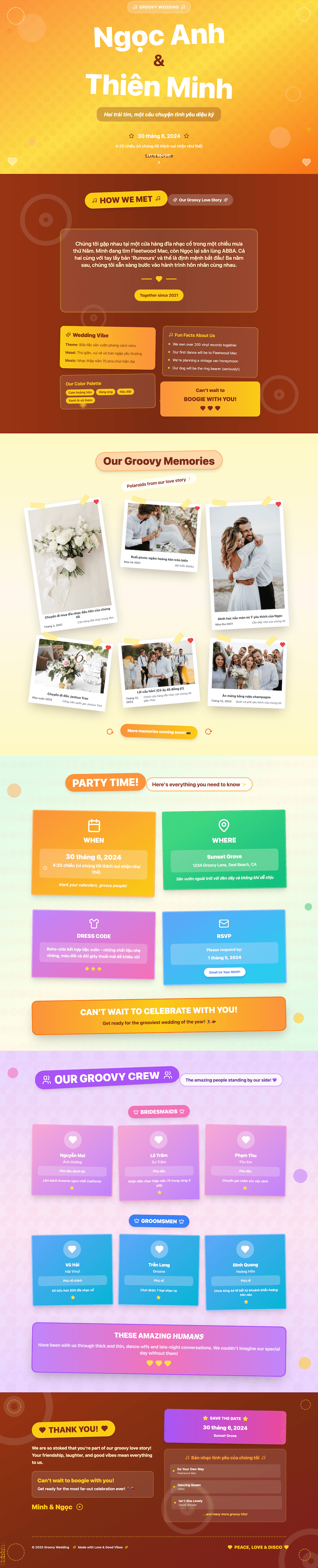 Vibrant Wedding Schedule