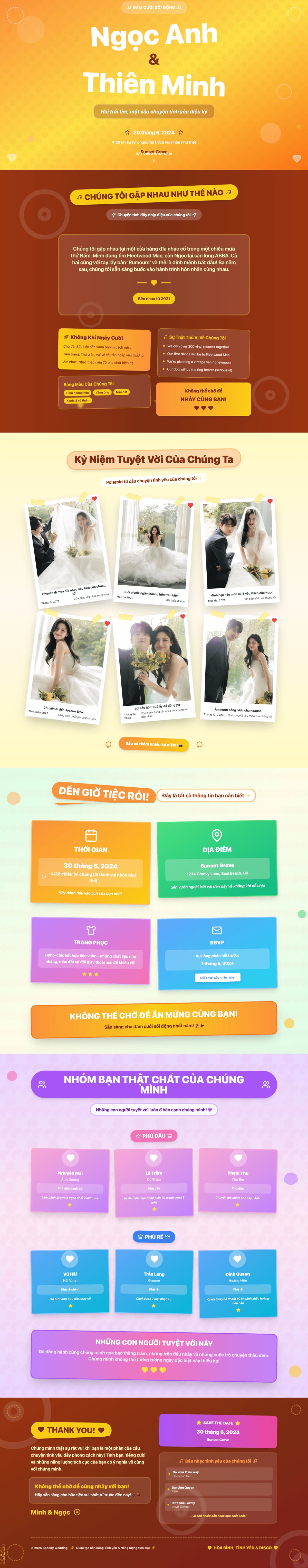 Vibrant Wedding Schedule